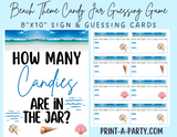 CANDY JAR GUESSING GAME | How many candies in jar | Beach Destination Wedding Theme | Beach Shower | Beach Bridal Shower Game | Bridal Shower Decor | Engagement Party | Same Sex Wedding Shower Activities | Printable