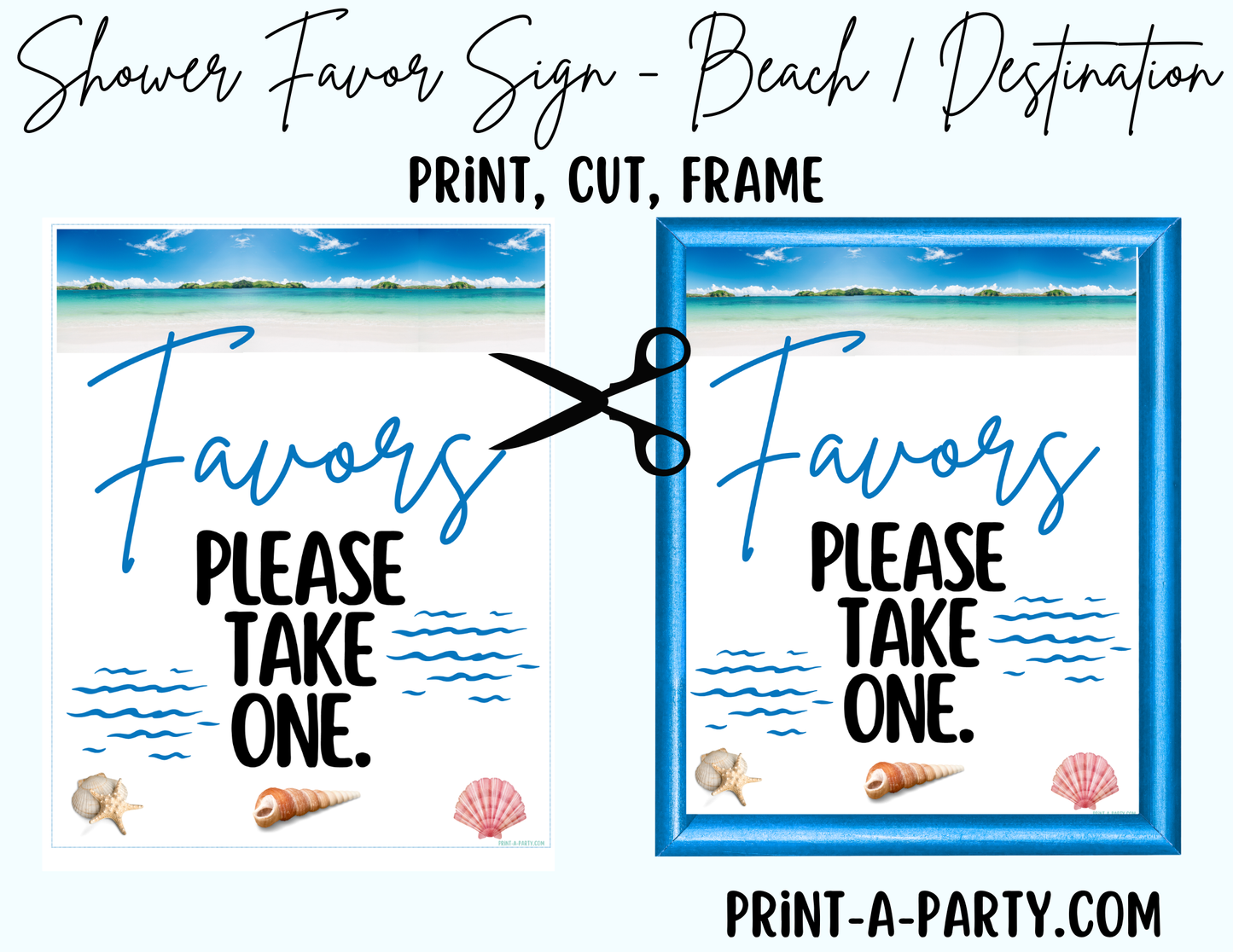 Beach Favors Sign (8x10) – Printable Instant Download