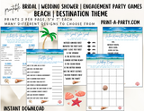 GAME BUNDLE:  Beach Bridal Wedding Shower Engagement Party Game Bundle | Beach Wedding | Destination Wedding | Printable