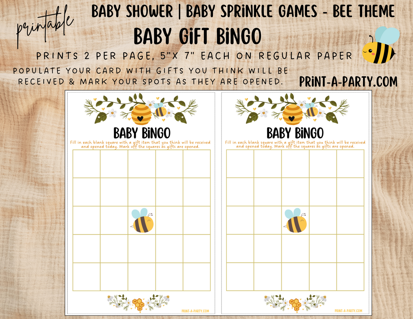 GAMES for Baby Shower | Bee Baby Shower Theme | Bee Baby Shower Games | Mommy To Bee | Sweet As Can Bee | INSTANT DOWNLOAD