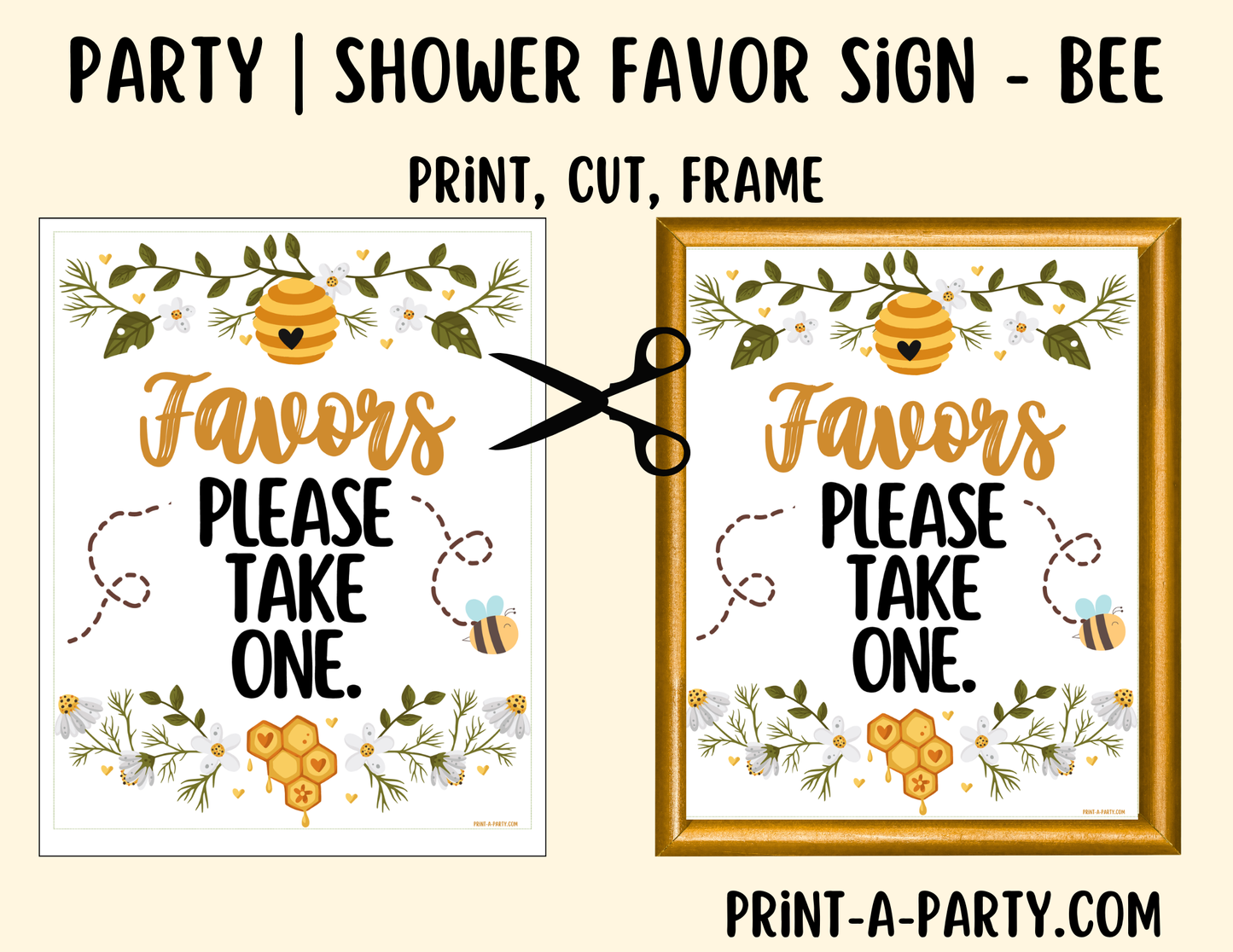Bee Favors Sign (8x10) – Please Take One, Instant Download