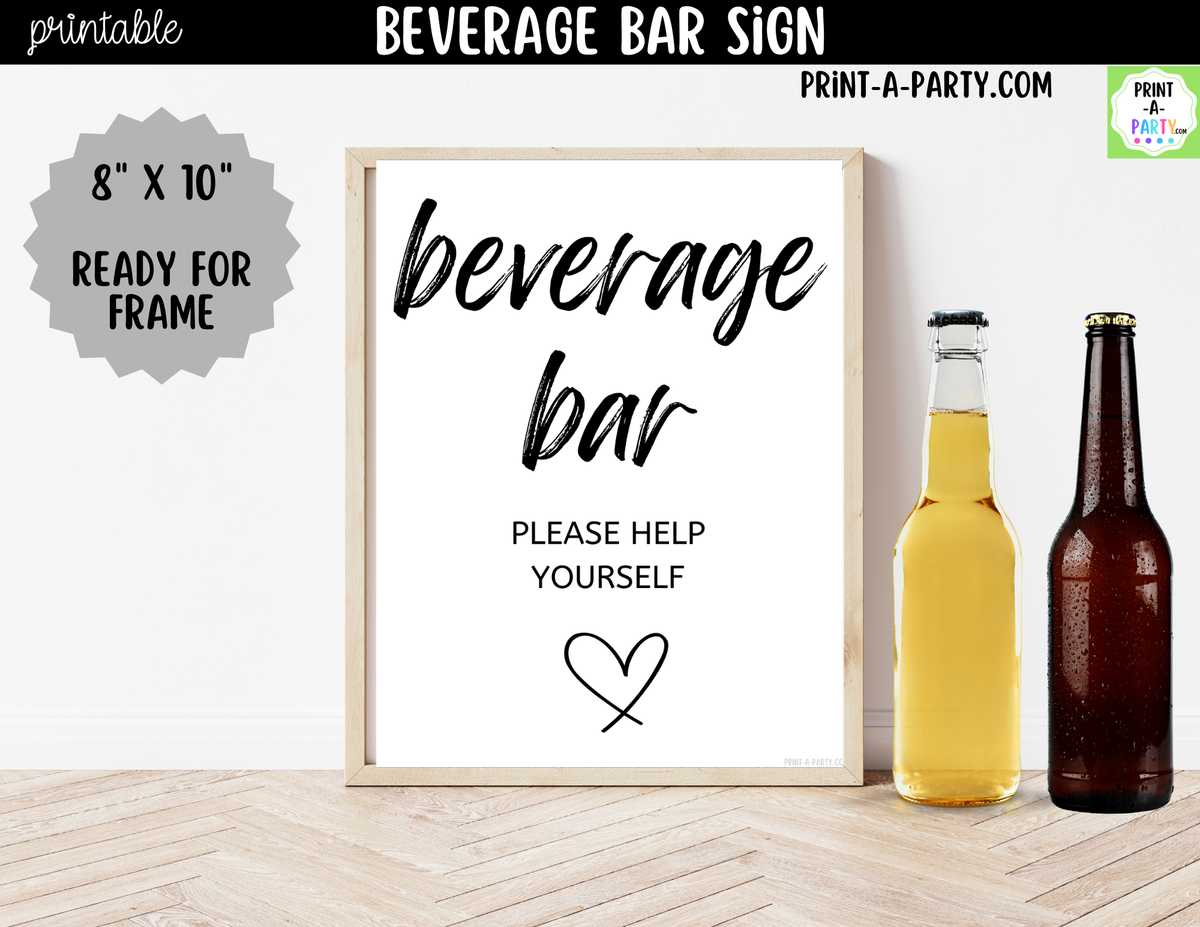 Beverage Bar Sign Printable – Wedding & Bridal Shower