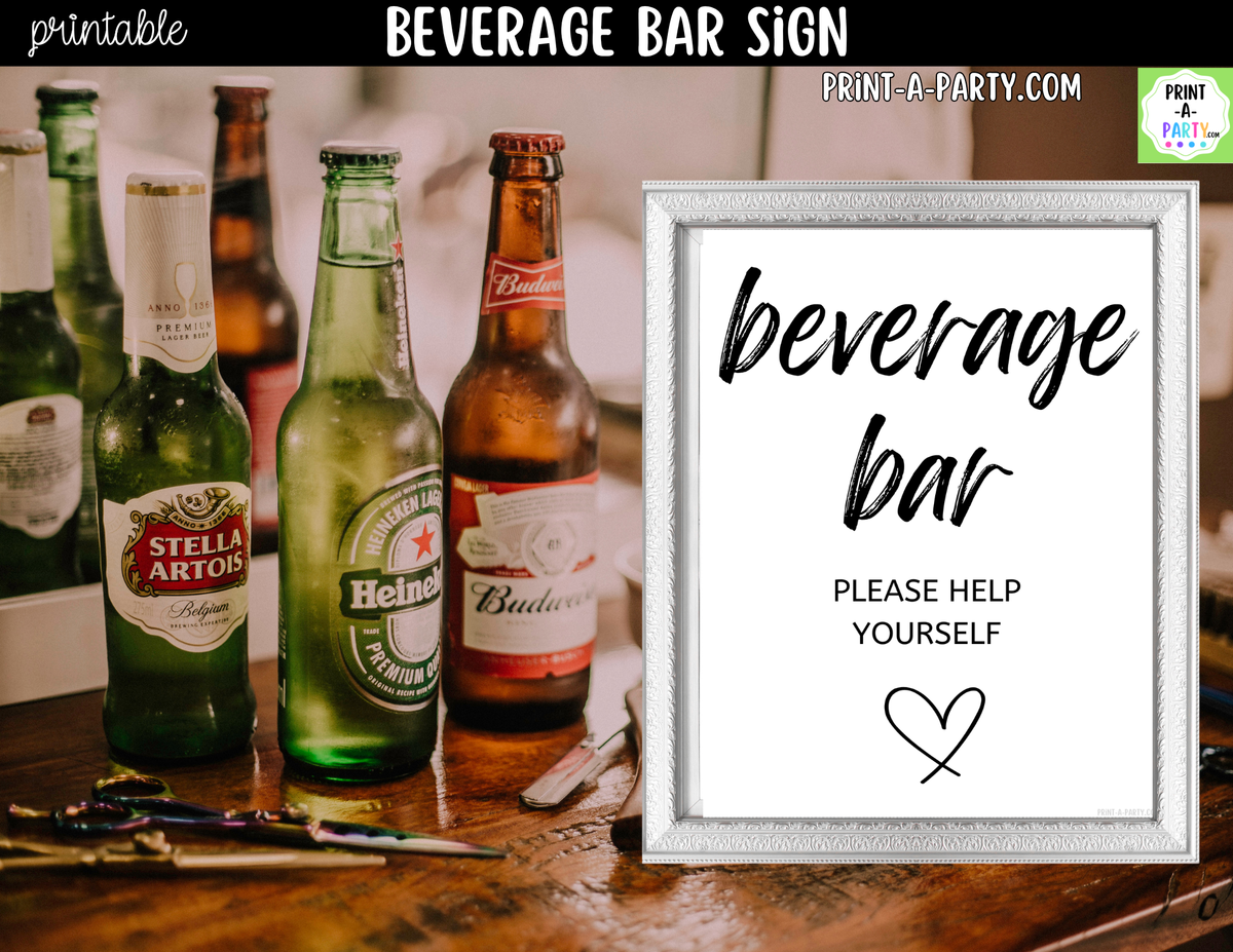 Beverage Bar Sign Printable – Wedding & Bridal Shower
