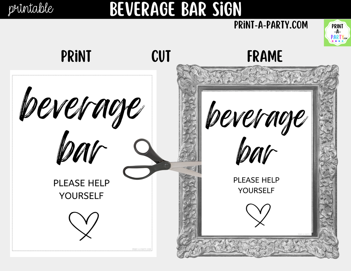 Beverage Bar Sign Printable – Wedding & Bridal Shower