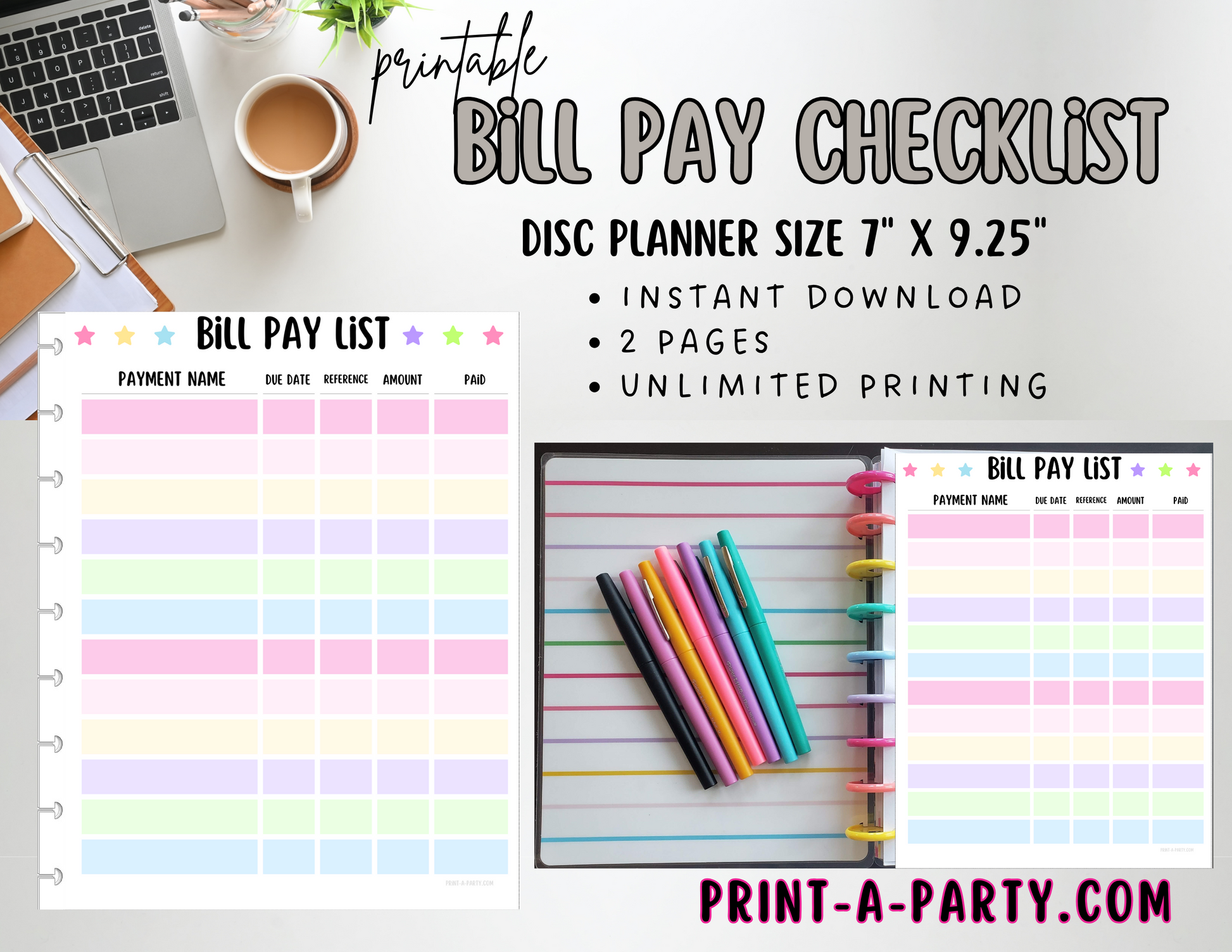 Bill Pay Checklist Printable | Bill Pay Log | Home Organization | 9 Di – PrintAParty bill-pay-checklist-printable-bill-pay-log-home-organization-9-di-printaparty