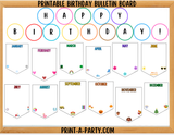 BACK TO SCHOOL: Birthday Bulletin Board Display for Classroom | Birthdays Monthly Banner Flags | Birthday Bulletin Board Display