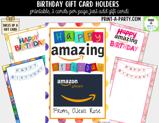 Birthday Gift Card Holder Printable | Amazon & General Designs