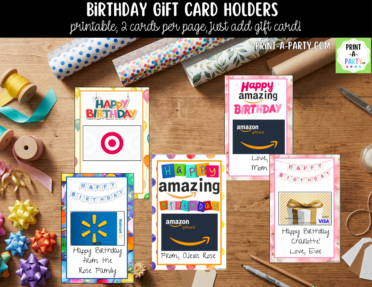 Birthday Gift Card Holder Printable | Amazon & General Designs