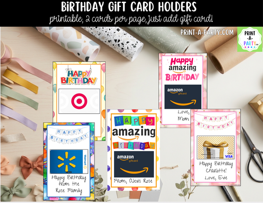 Birthday Gift Card Holder Printable | Amazon & General Designs