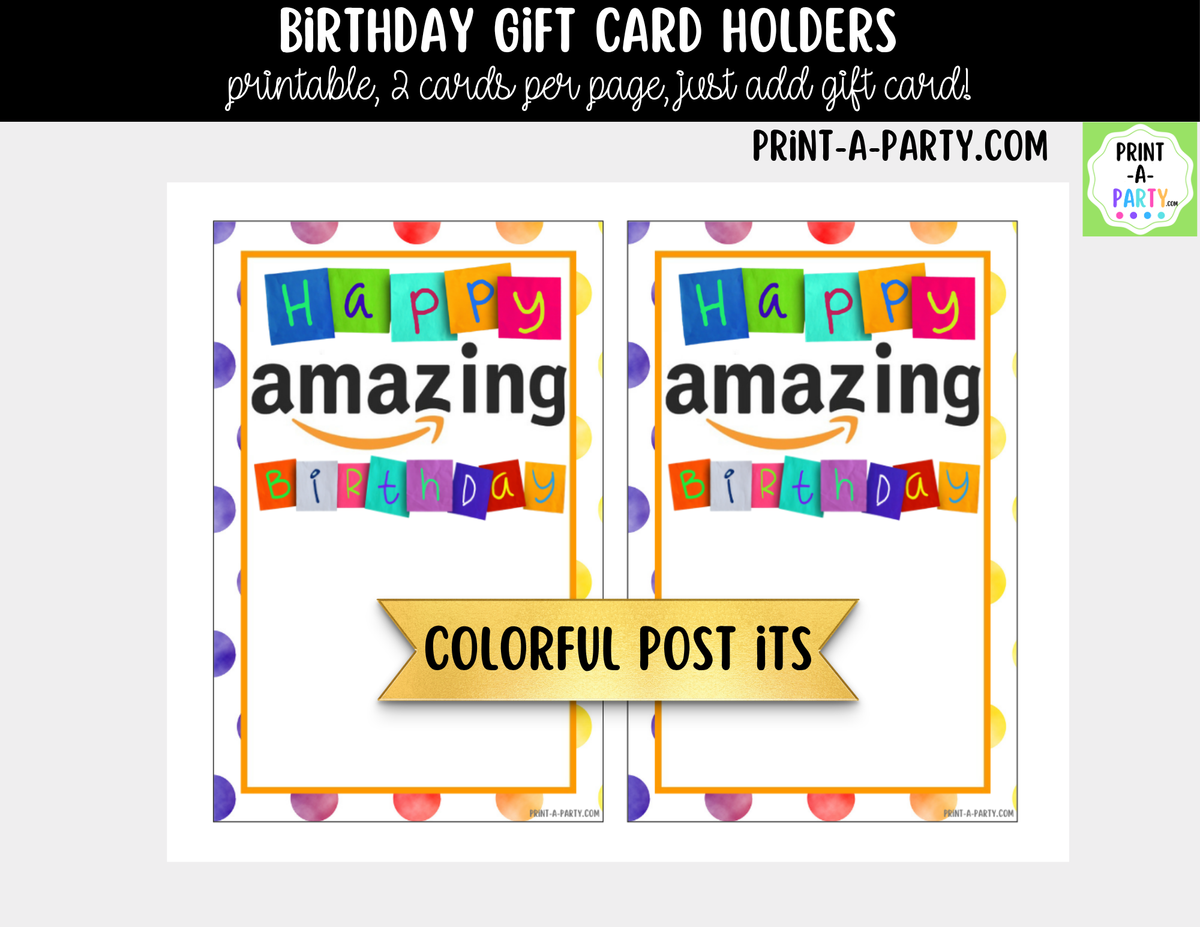 Birthday Gift Card Holder Printable | Amazon & General Designs
