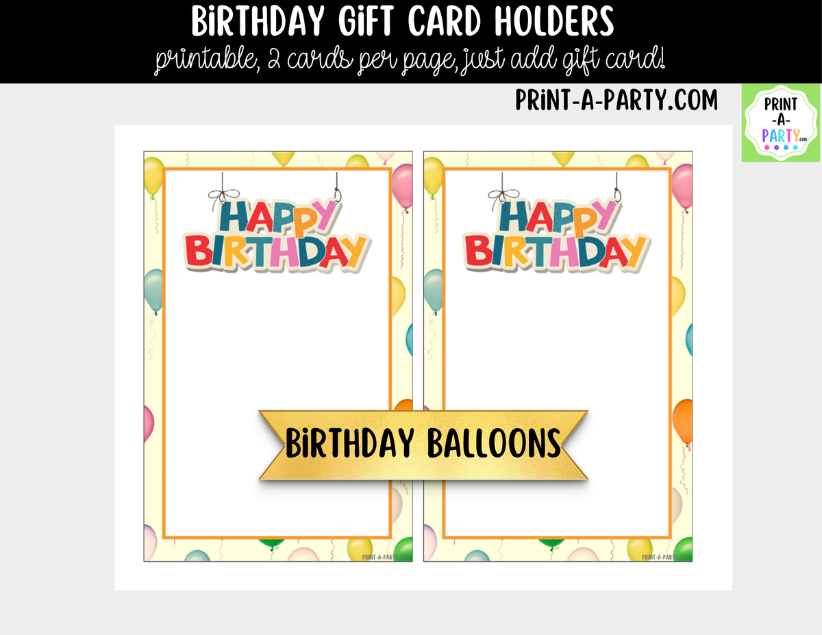 Birthday Gift Card Holder Printable | Amazon & General Designs