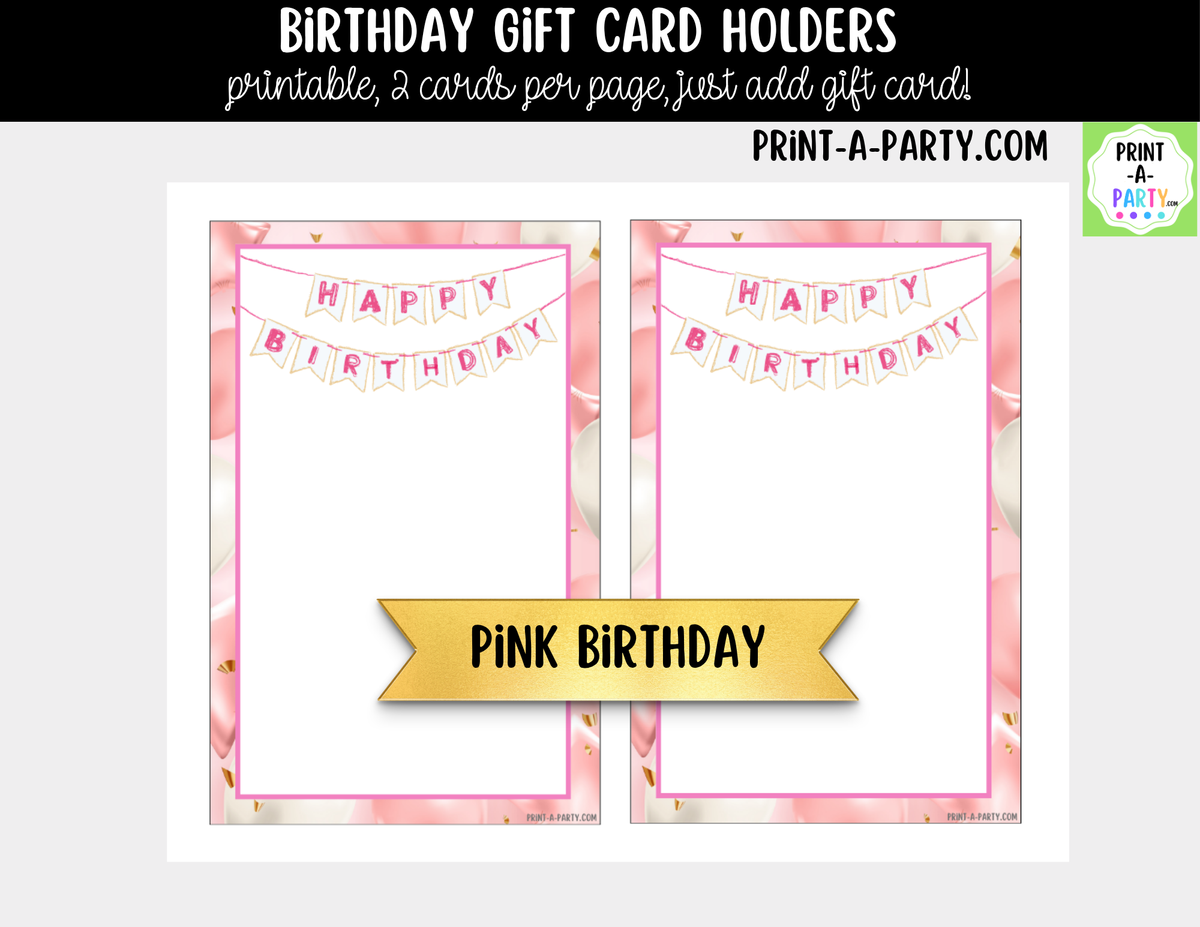 Birthday Gift Card Holder Printable | Amazon & General Designs