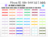 MOVING ORGANIZATION KIT: BLANK Color Coded Moving Box Labels (18) | Main Tracking List | INSTANT DOWNLOAD - Have an organized move!