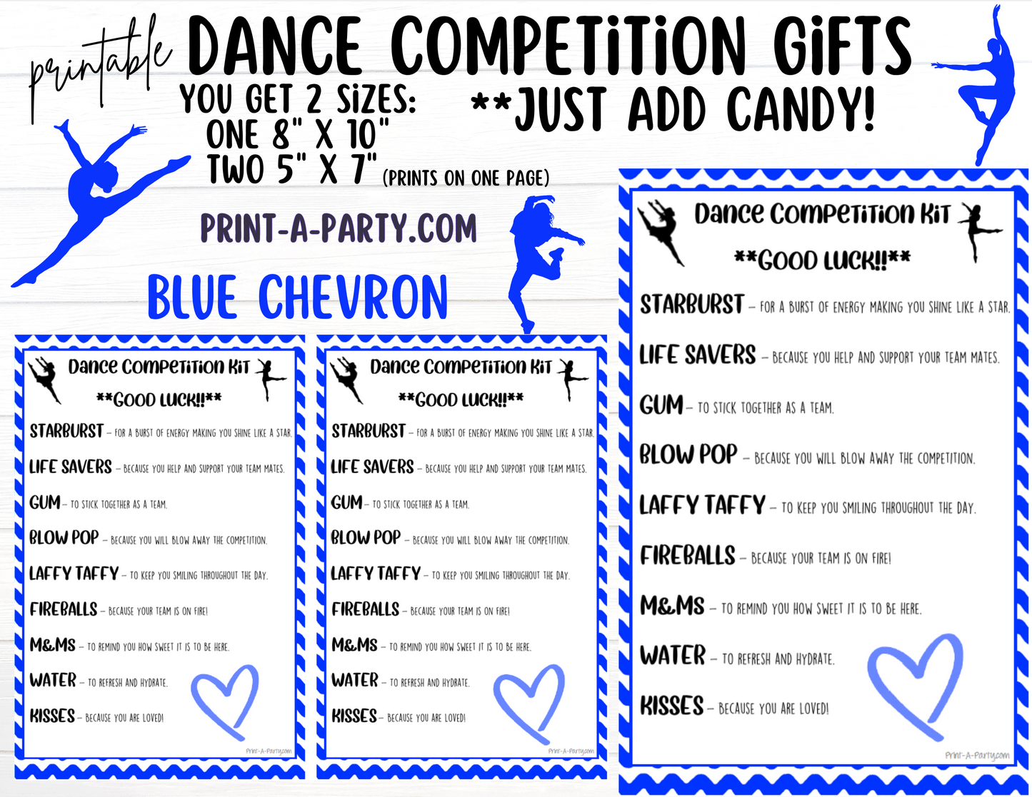 DANCE Competition Gift | Candy Gram Kit Letter | Dance Contest | Chevron | Dance Gifts - INSTANT DOWNLOAD