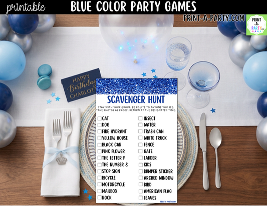 Blue Party Games Printable