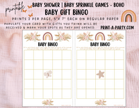 GAME BUNDLE for Baby Shower | Boho Baby Shower Theme | Bohemian Baby Shower Games | Boho Baby Shower Activities | INSTANT DOWNLOAD