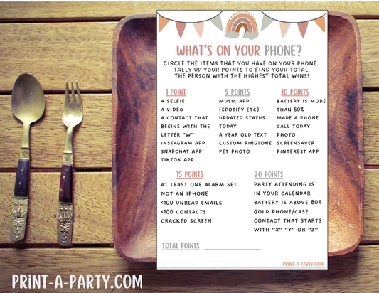 GAMES: Printable Boho Party Games Bundle – Fun Boho-Themed Game Set (5x7 Instant Download)