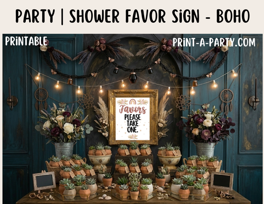 Boho Favors Sign (8x10) – Instant Download