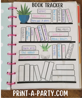 Book Tracker | Reading Log | Book Log | POTTED PLANTS | SUCCULENTS | Disc Planner Size 9.25" x 7"