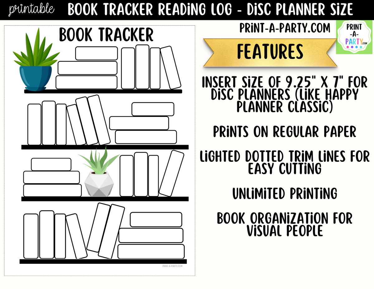 Book Tracker Printable – Reading Log Planner Insert