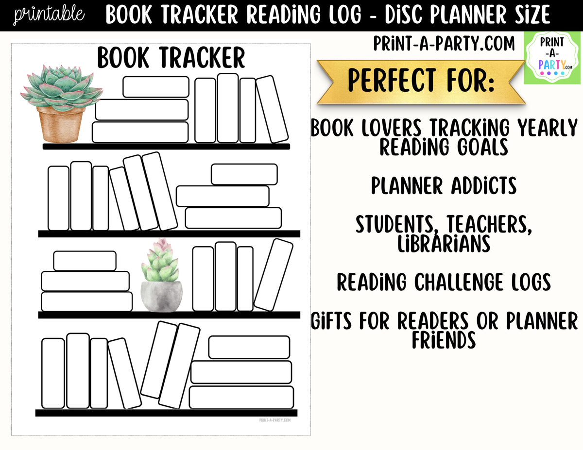 Book Tracker Printable – Reading Log Planner Insert