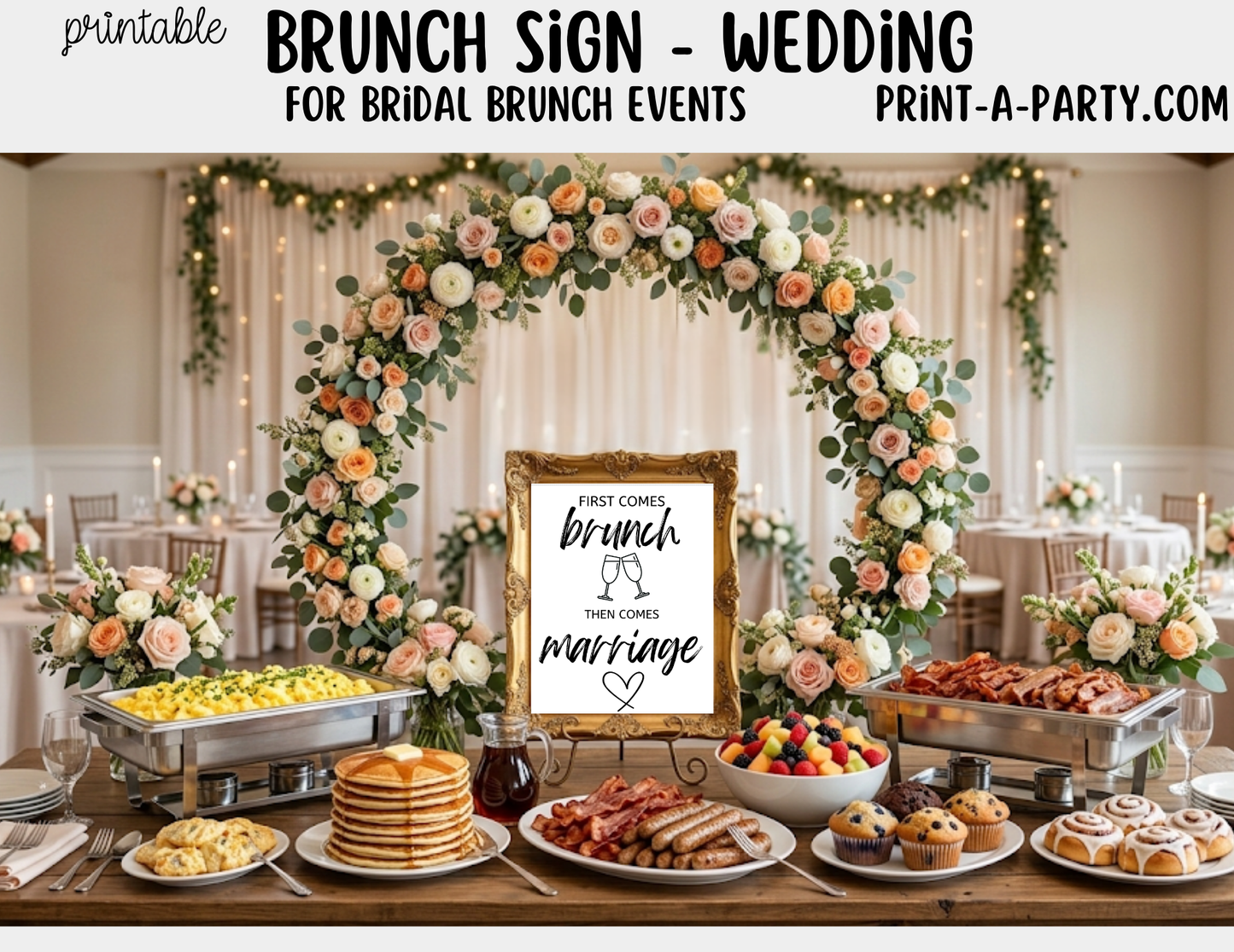 Printable Brunch Sign (8x10) - Wedding Shower Decor - Instant PDF Download