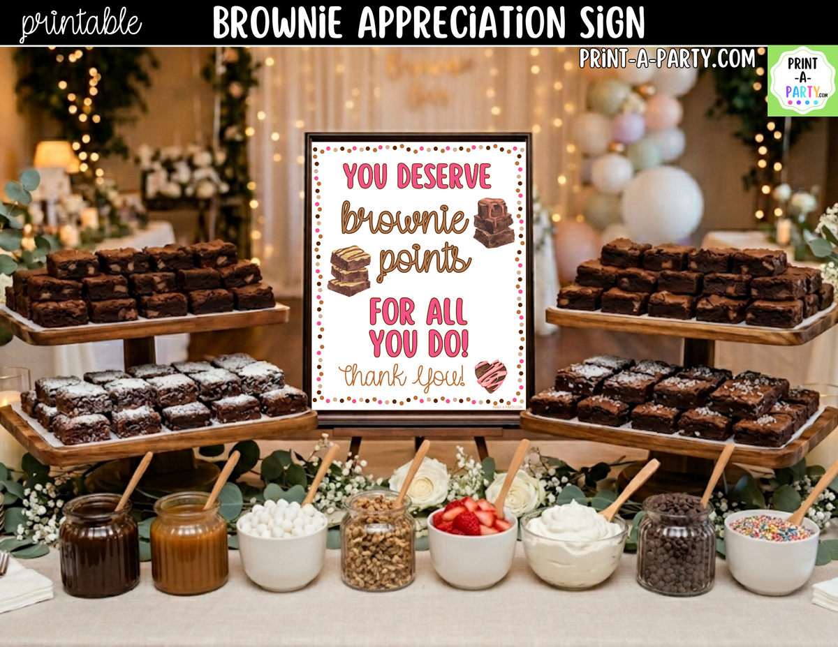 Printable Brownie Bar Appreciation Sign 8x10