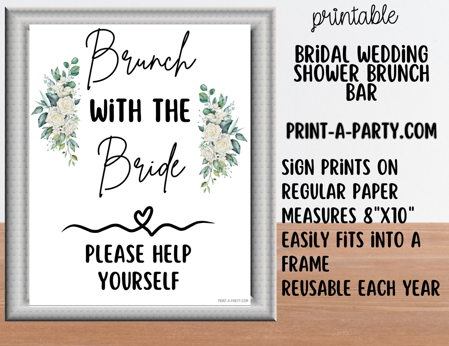 Wedding Event Bridal Brunch Bar Printable Sign & Tent Cards | Wedding Shower Breakfast Bar Decorations | Instant Download