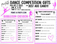 DANCE Competition Gift | Candy Gram Kit Letter | Dance Contest | Chevron | Dance Gifts - INSTANT DOWNLOAD