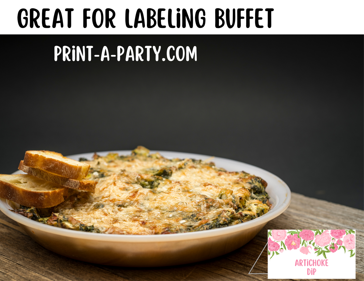 DIY Printable or Editable Buffet Food Label Cards or Seating Place Cards | PINK FLORALS | Place Card Signs | Buffet Labels