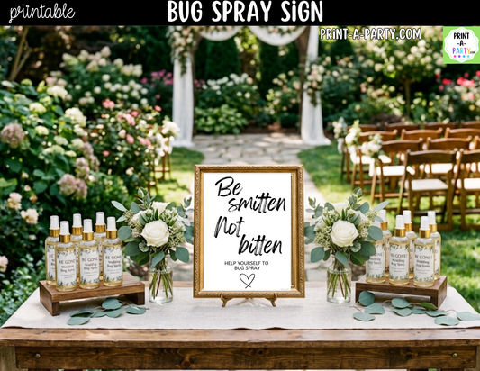 Bug Spray Sign Printable – Be Smitten Not Bitten Wedding