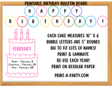 BACK TO SCHOOL: Birthday Bulletin Board Display for Classroom | Birthdays Monthly Cakes | Birthday Bulletin Board Display