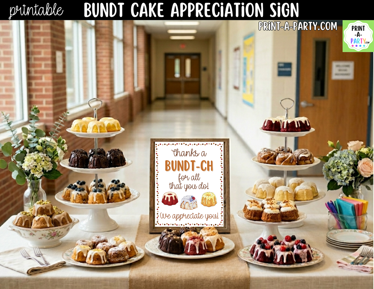 Printable Bundt Cake Appreciation Sign 8x10
