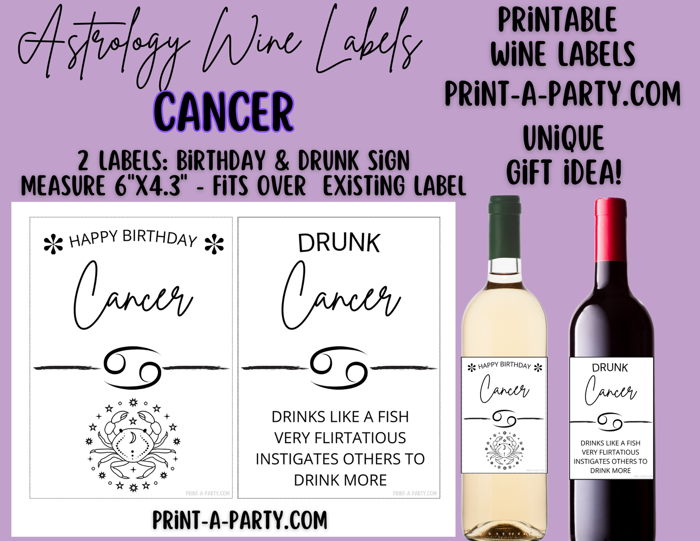 WINE LABELS: Astrology Zodiac Wine | Drunk Astrology Zodiac Signs | Astrology Wine | Zodiac Wine | Aries Taurus Gemini Cancer Leo Virgo Libra Scorpio Sagittarius Capricorn Aquarius Pisces | INSTANT DOWNLOAD