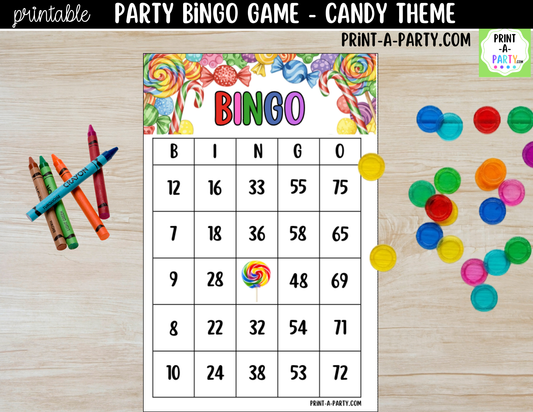 Printable Candy Bingo Game | Birthday Party Game | Classroom Activity | Instant Download
