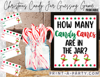 CHRISTMAS CANDY CANES GUESSING GAME | How many candy canes in jar | Holiday Party | Christmas Party DIY | Printable