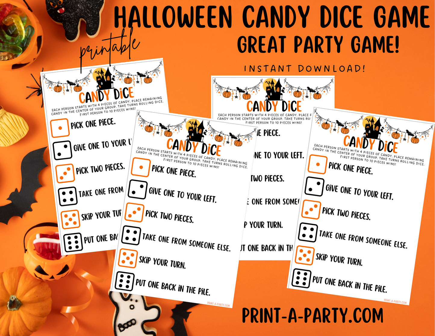 DICE GAME: Halloween Dice Game| Halloween Dice Candy Game | Halloween Classroom Activity