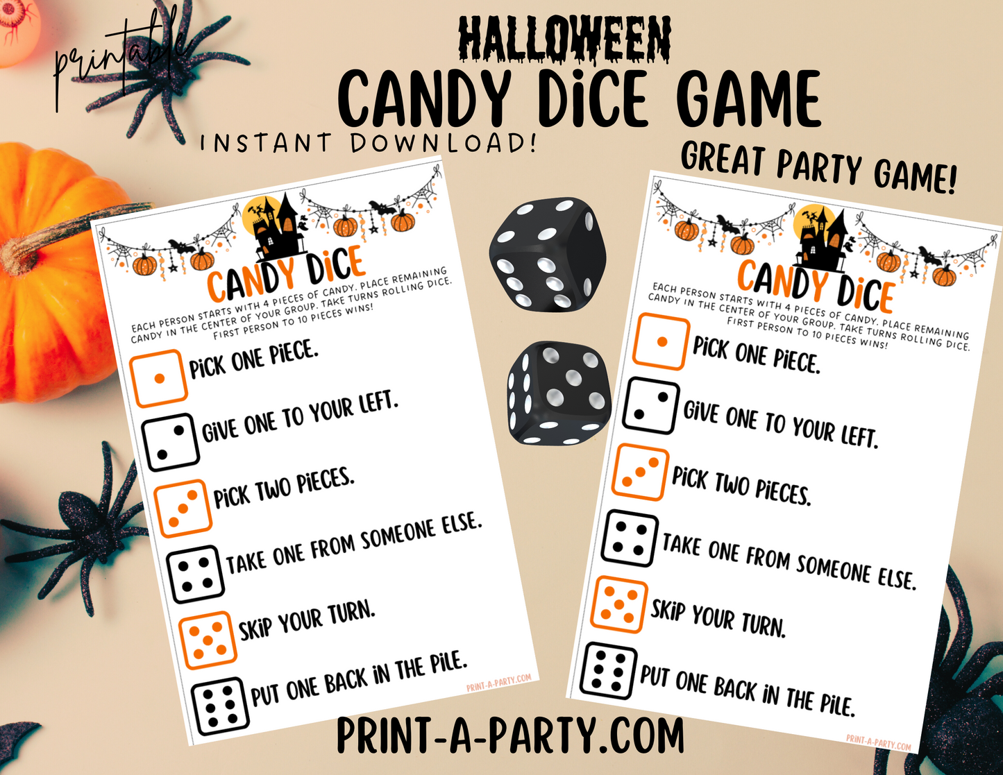 DICE GAME: Halloween Dice Game| Halloween Dice Candy Game | Halloween Classroom Activity