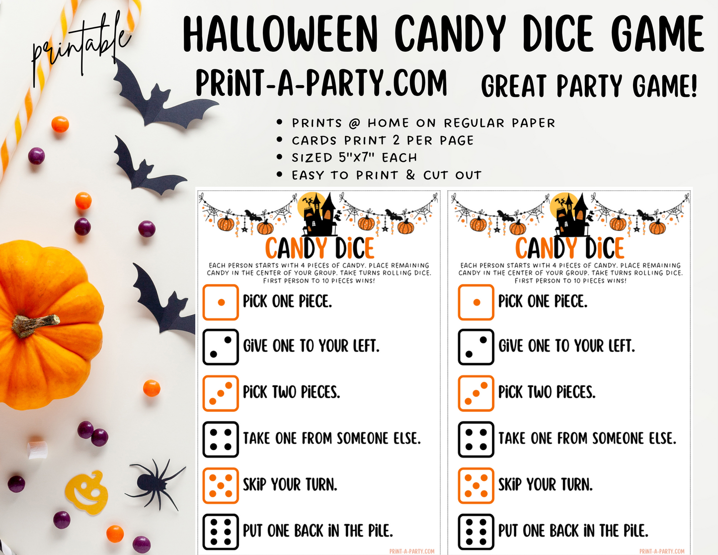 DICE GAME: Halloween Dice Game| Halloween Dice Candy Game | Halloween Classroom Activity