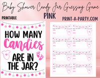 CANDY JAR GUESSING GAME for BABY SHOWER | How many candies in jar | Baby Shower Fun | Party DIY | Printable