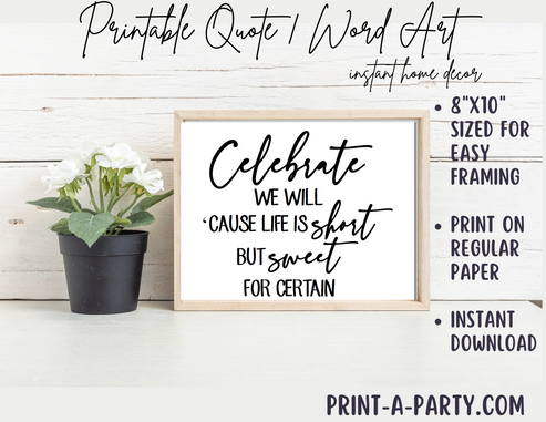 Printable “Celebrate We Will” Word Art – Dave Matthews Band Lyric Wall
