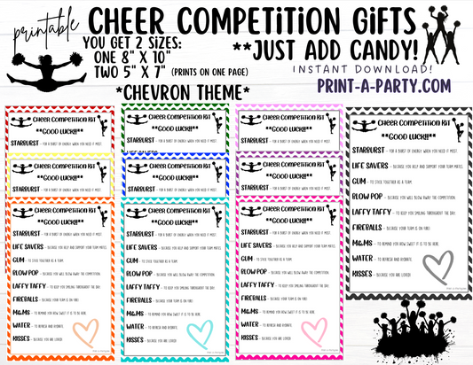 CHEERLEADING Competition Gift | Candy Gram Kit Letter | Cheer Contest | Chevron | Cheer Gifts - INSTANT DOWNLOAD