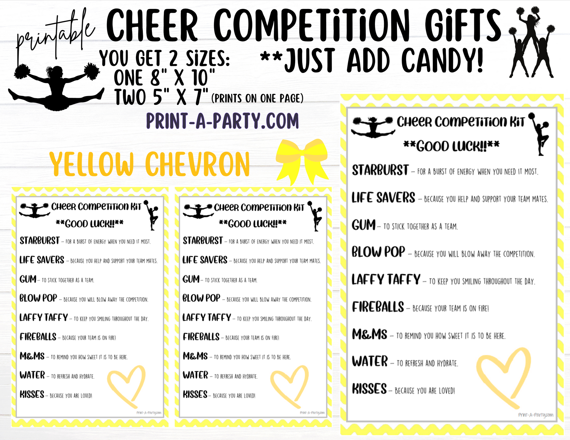 CHEERLEADING Competition Gift | Candy Gram Kit Letter | Cheer Contest – PrintAParty for Blow Away The Competition Free Printable