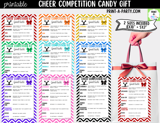 Cheerleader Candy Gram Printable – Chevron Competition & Team Gift