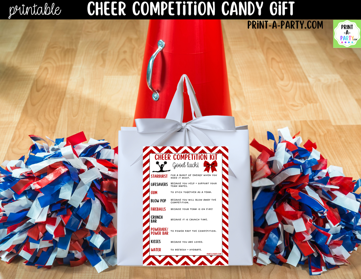 Cheerleader Candy Gram Printable – Chevron Competition & Team Gift