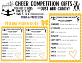 CHEERLEADING Competition Gift | Candy Gram Kit Letter | Cheer Contest | Polka Dots | Cheer Gifts - INSTANT DOWNLOAD