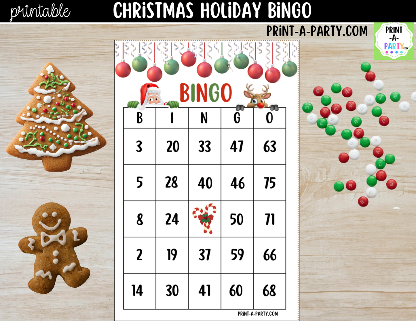 Christmas Bingo Game Printable | Holiday Party Game | Bingo Cards & Call Sheets