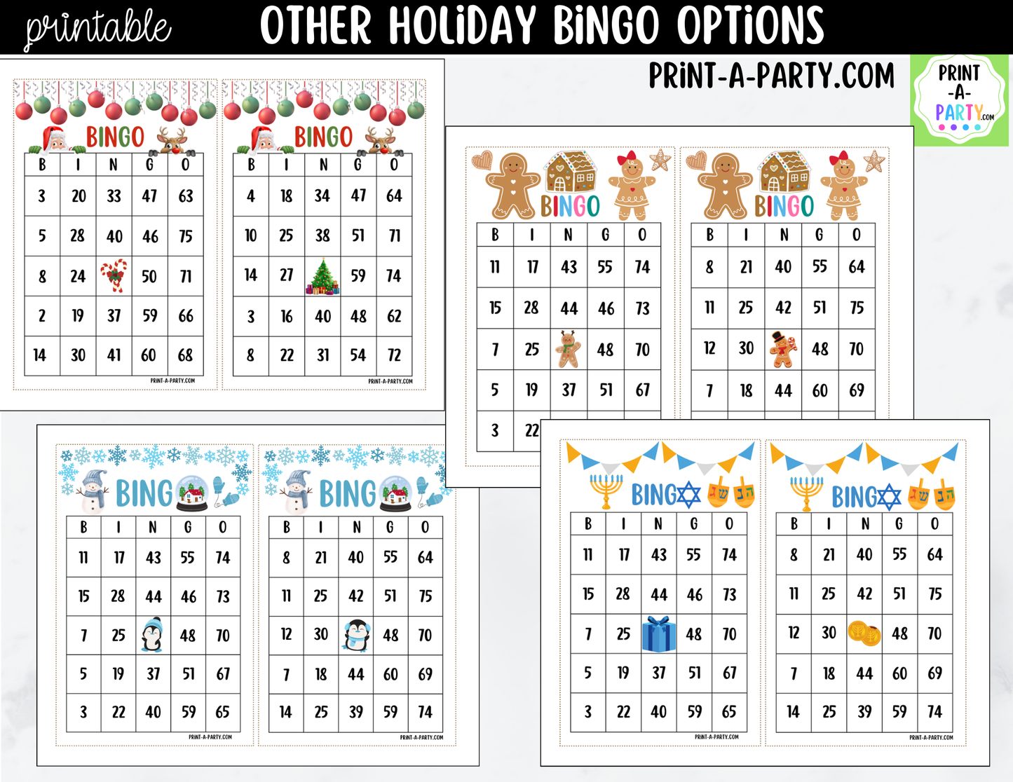 Christmas Bingo Game Printable | Holiday Party Game | Bingo Cards & Call Sheets