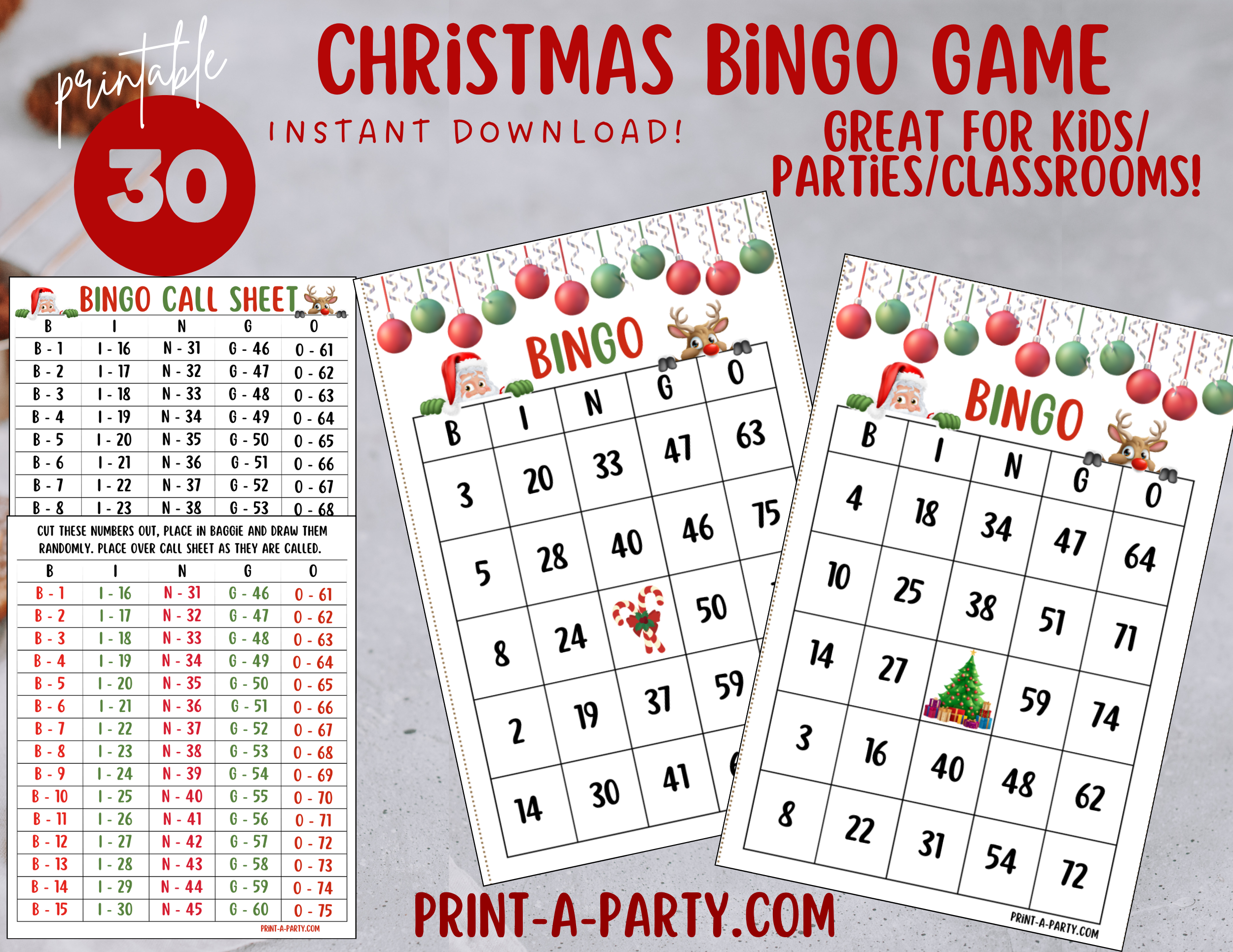 bingo: printable christmas holiday bingo game – fun holiday