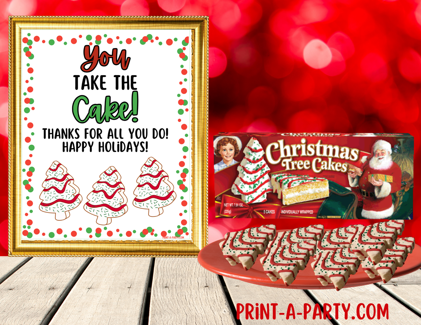 Holiday Appreciation CHRISTMAS CAKES | Christmas Holiday Appreciation Sign | You Take The Cake! | Holiday Party | Teacher Appreciation Sign | Christmas Cake Sign | Employee Staff Appreciation